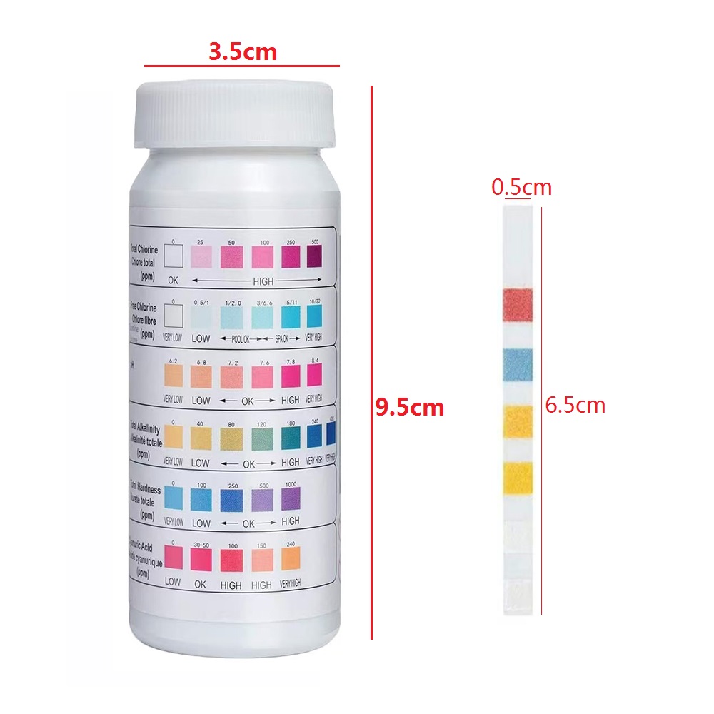 Ph Strip Test - 50pcs/병 다목적 6 in 1 염소
