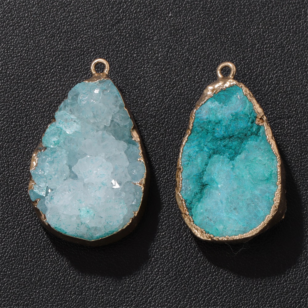 Science Nature - 1PC 천연 마노 Geode 펜던트 25x38mm