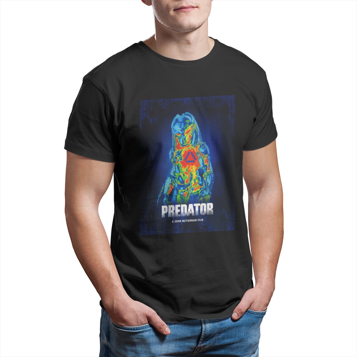 Science Hunter - 남녀공용 프레데터 싸움 장면 티셔츠, 공상